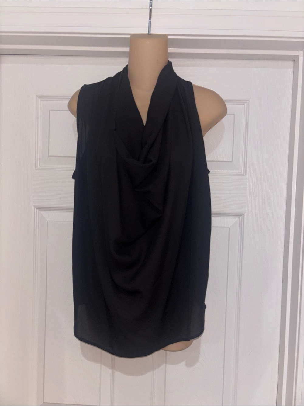 Brand new Sleeveless Draped Cowl Neck Blouse in Black - Women